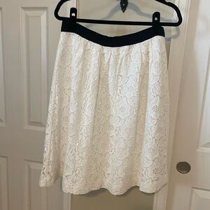 Loft A-Line White Lace Skirt
